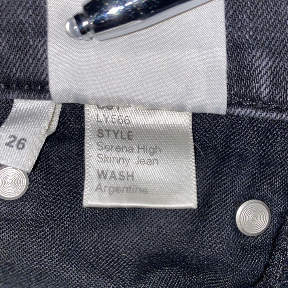 Reformation Jeans Serena High Rise Skinny Crop‎ Black Wash Denim Size 26 - Picture 10 of 10